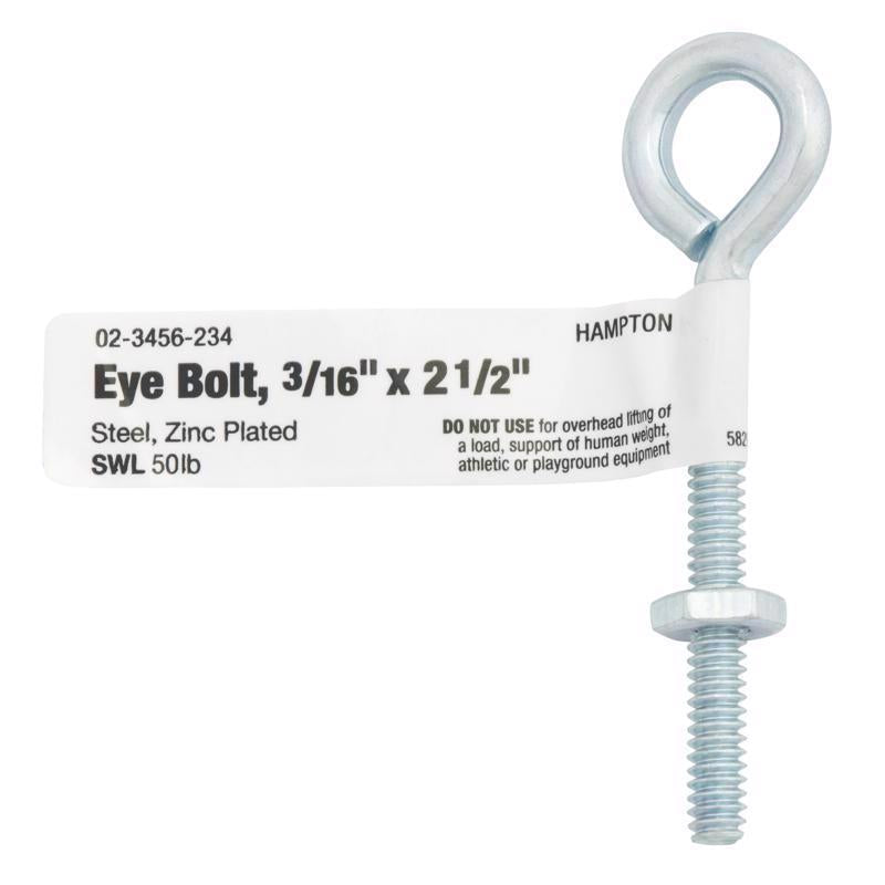 BOLT EYE W/NUT3/16"X2.5" - Pack of 10