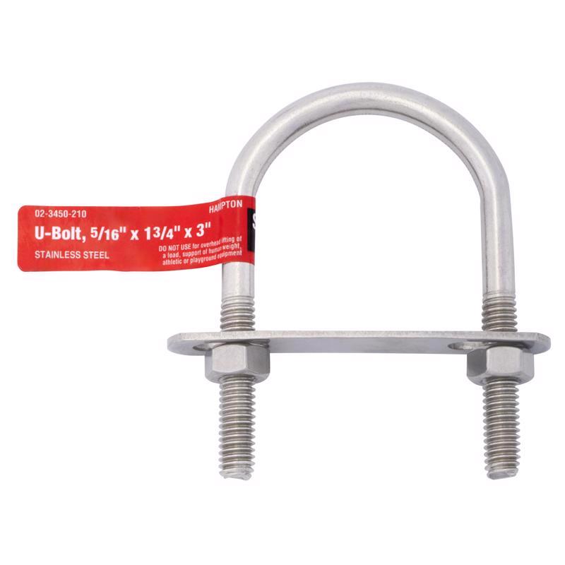 BOLT U 5/16"X1.75"X3" SS - Pack of 5