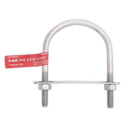BOLT U 5/16"X2.5"X3.5 SS - Pack of 5