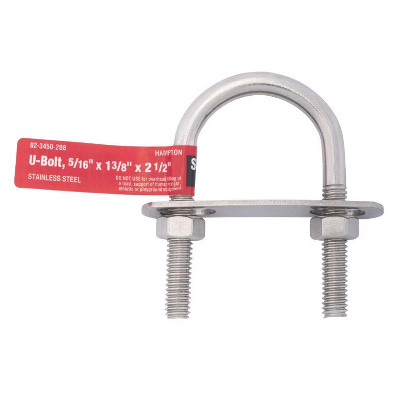 BOLT U 5/16"X1.38X2.5 SS - Pack of 5