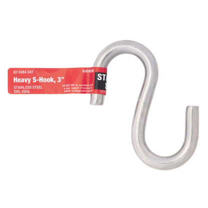 S-hook SMALL SS 3" 250# - Pack of 20