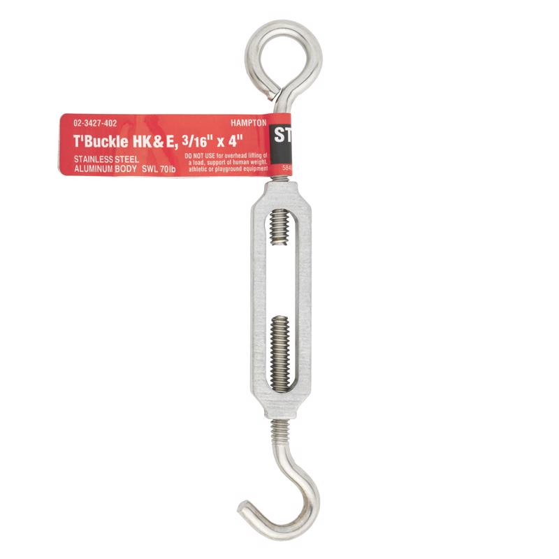 TURNBKL 3/16"X4" SS EHK - Pack of 5