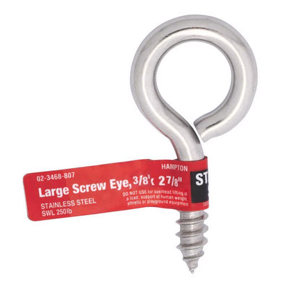 SCREWEYE LG 3/8"X2.88SS - Pack of 10
