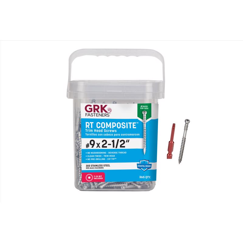 TRIM SCREWS #9 x 2-1/2"L - Pack of 2