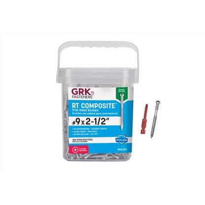 TRIM SCREWS #9 x 2-1/2"L - Pack of 2