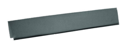 Black metal gutter guard STL 6x36 inches from Emery Jensen, shown in a pack of 20, designed for seamless gutter protection.