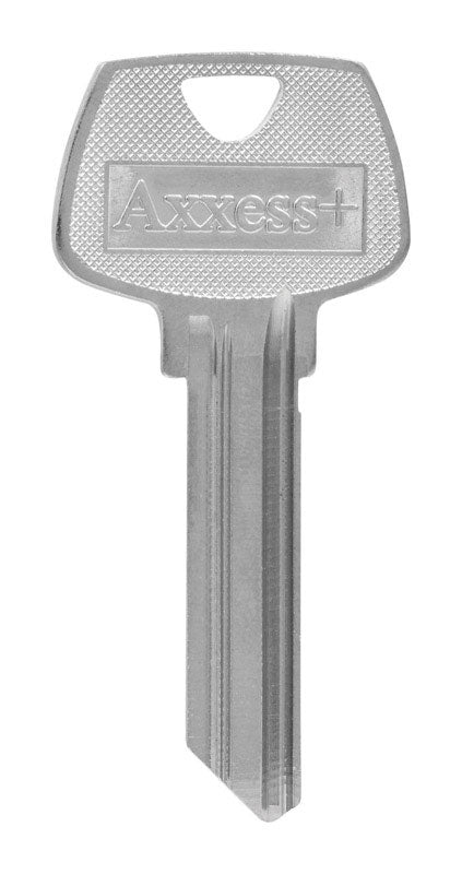 Set of four Emery Jensen KEYKRAFTER #62 brass keys with key blades and key heads, designed for secure locking mechanisms.