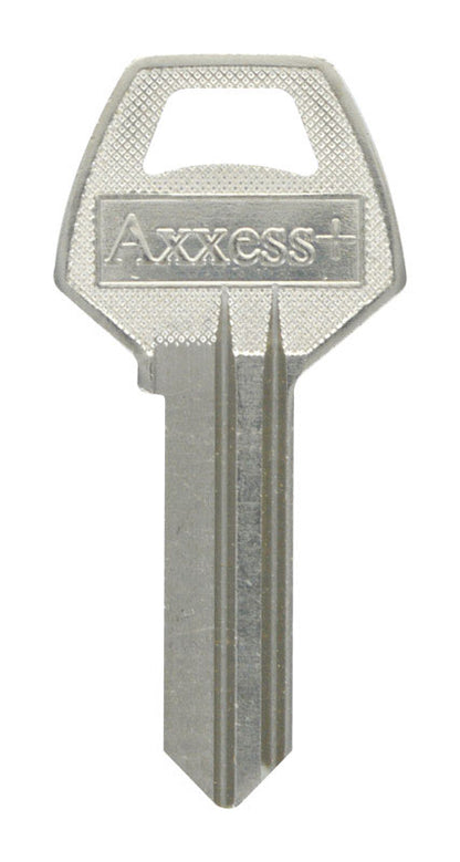 Set of four Emery Jensen KEYKRAFTER #63 brass keys with key blades and heads, designed for lock replacement and security.