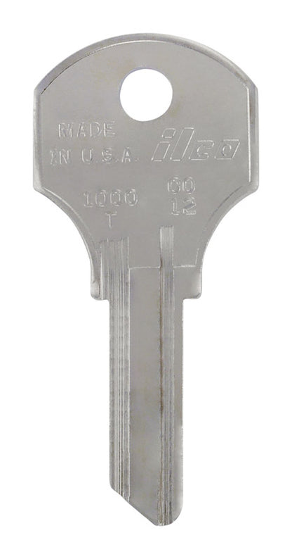 Set of four Emery Jensen KEYKRAFTER #227 brass keys with key cuts and bow, designed for secure locking and easy handling.