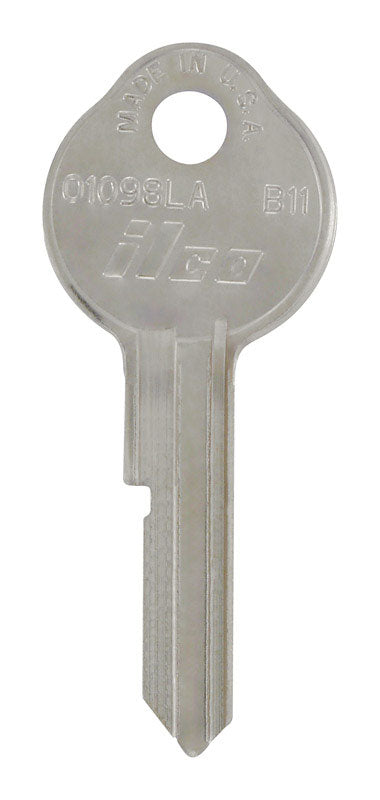 Pack of four Emery Jensen KEYKRAFTER #181 brass keys with detailed key blades and heads, suitable for lock replacement.