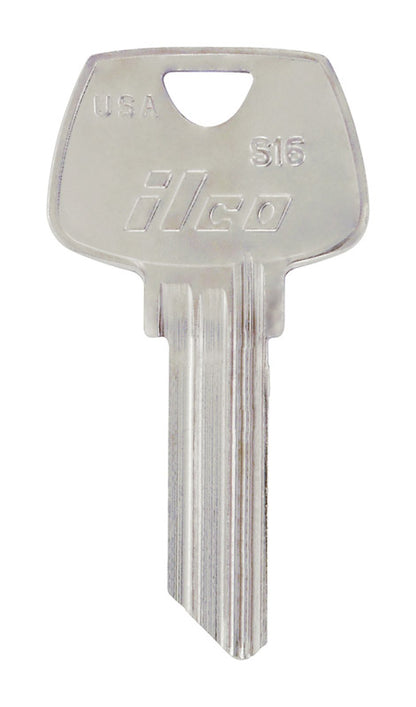 Pack of four Emery Jensen KEYKRAFTER #157 brass keys, showing detailed key blades and heads for locksmith use.