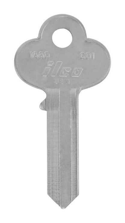 Pack of 10 Emery Jensen CO-1 CORBIN cylinder key blanks, showing metal keys with key cuts for lock replacement or duplication.