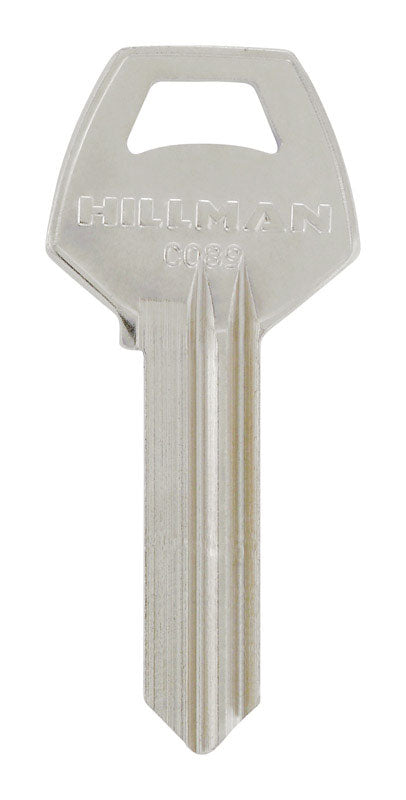 Set of 10 Emery Jensen CO-89 CORBIN key blanks for cylinder locks, shown with key cuts and brand markings.