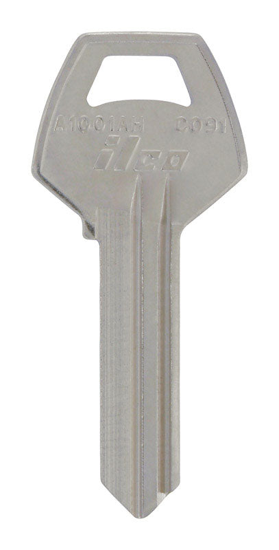 Set of 10 Emery Jensen CO-91 CORBIN key blanks for cylinder locks, showing the silver metal keys with key cuts.