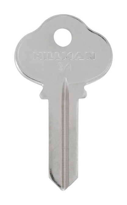 Pack of 10 Emery Jensen S-4 Sargent key blanks for cylinder locks, showing metal key blanks with cut patterns.