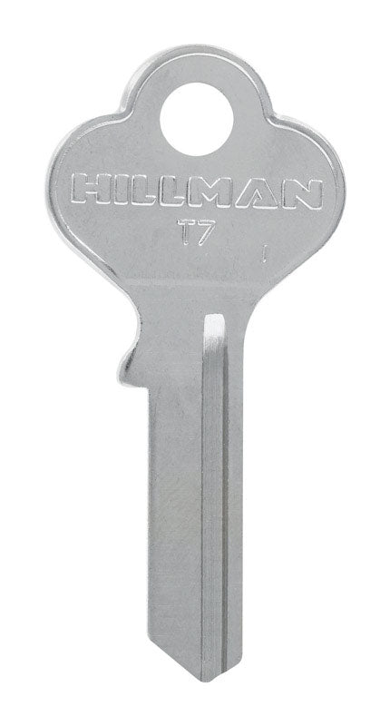 Pack of 10 Emery Jensen T-7 Taylor key blanks, cylinder lock key replacements with metal key blades and cut edges.