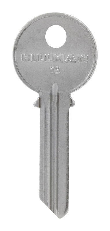 Pack of 10 Emery Jensen Y-2 Yale cylinder key blanks with key cuts and branding, suitable for lock replacement or duplication.