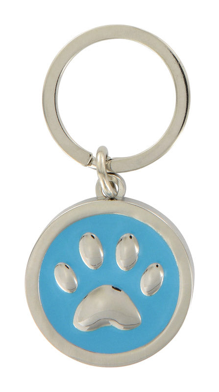 Set of three Emery Jensen CD paw print key rings with silver-tone metal and paw print charms, perfect for keys or accessories.