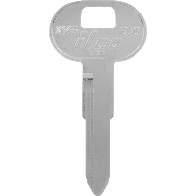 Pack of 10 Emery Jensen B-56 GM Key Blanks for domestic auto, showing metal key blanks with cut patterns.