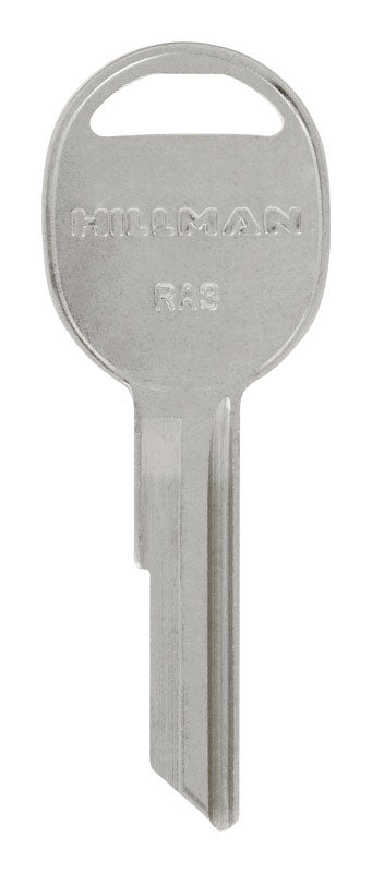 Pack of 10 Emery Jensen RA-3 AMC key blanks for cylinder locks, showing uncut key blanks with keyway details.