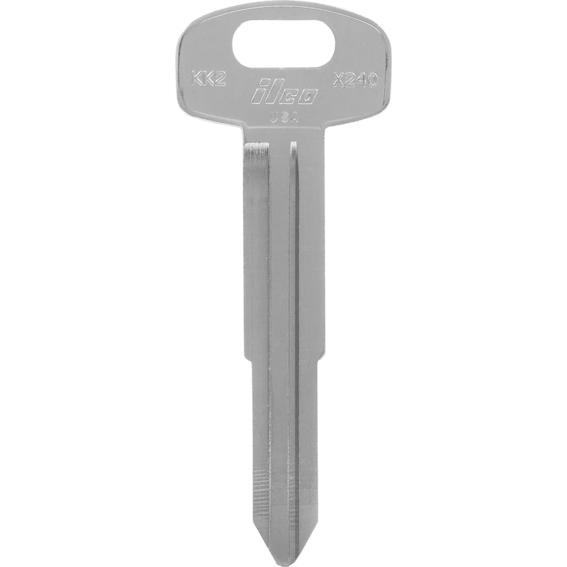 Pack of 10 Emery Jensen KK-2 KIA key blanks for foreign auto vehicles, showing key blank with grooves and cut patterns.