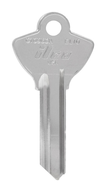 Set of 10 Emery Jensen EL-10 Elgin key blank cylinder locks with metal key blanks for replacement or spare keys.