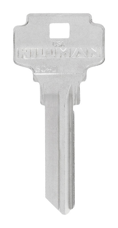 Set of 10 Emery Jensen SC4-D Dexter and Schlage specialty keys showcasing key cuts and metal key blades.