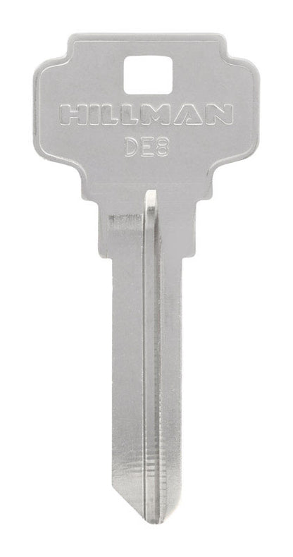 Pack of 10 Emery Jensen DE-8 Dexter key blanks, specialty keys with silver finish, suitable for locksmith and hardware use