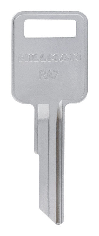 Pack of 10 Emery Jensen RA-7 AMC key blanks, specialty keys for lock replacement, shown in a close-up image.