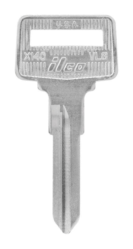 Set of 10 Emery Jensen VL-10 Volvo key blanks for foreign auto vehicles, shown in a pack with key blanks and branding details.