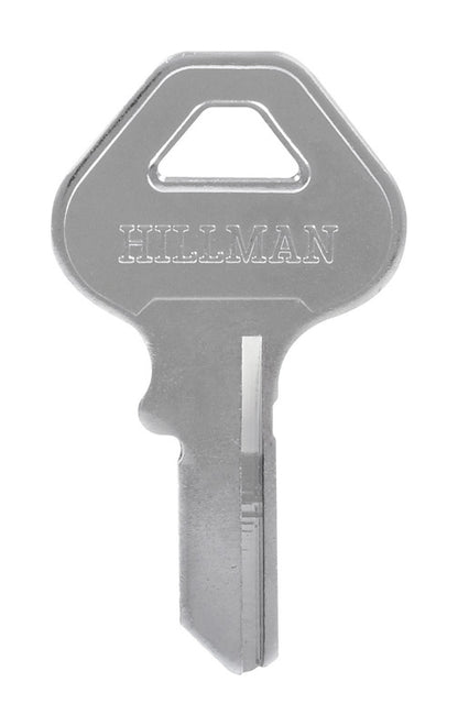 Set of 10 Emery Jensen CP-2 Hillman Key Blanks, specialty keys in a pack, with visible key cuts and branding details.