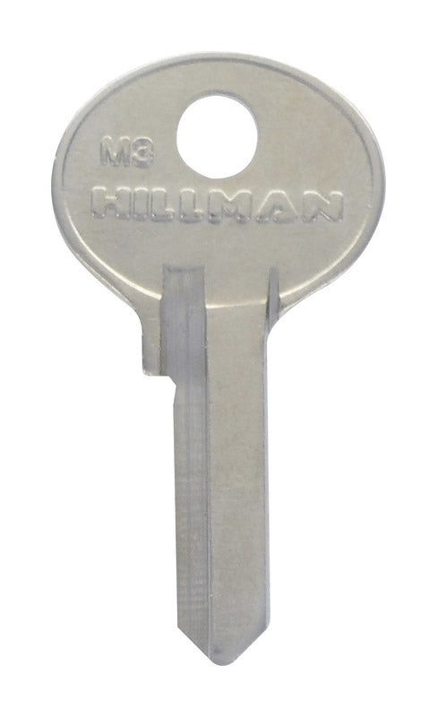 Set of 10 Emery Jensen M-3 Master Padlock specialty keys with black plastic heads, displayed in a close-up image.