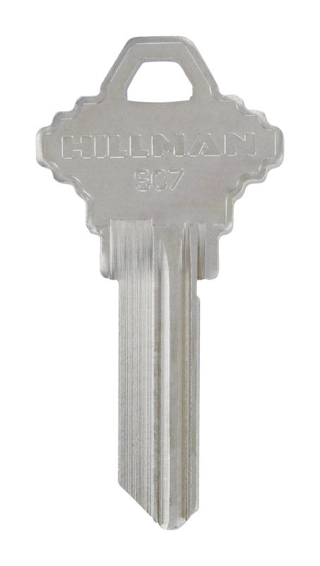 Set of 10 Emery Jensen SCHLAGE KEY BL specialty keys, showing silver metal keys with Schlage branding and unique cut patterns.