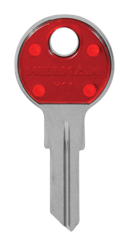 Set of 5 Emery Jensen Y-11 RED COLORPLUS specialty keys for locksmith and security applications.