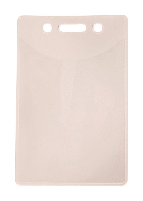 Pair of Emery Jensen badge sleeve key tags in a 2-pack, featuring clear plastic covers for ID or key organization.