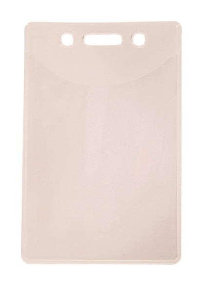 Pair of Emery Jensen badge sleeve key tags in a 2-pack, featuring clear plastic covers for ID or key organization.