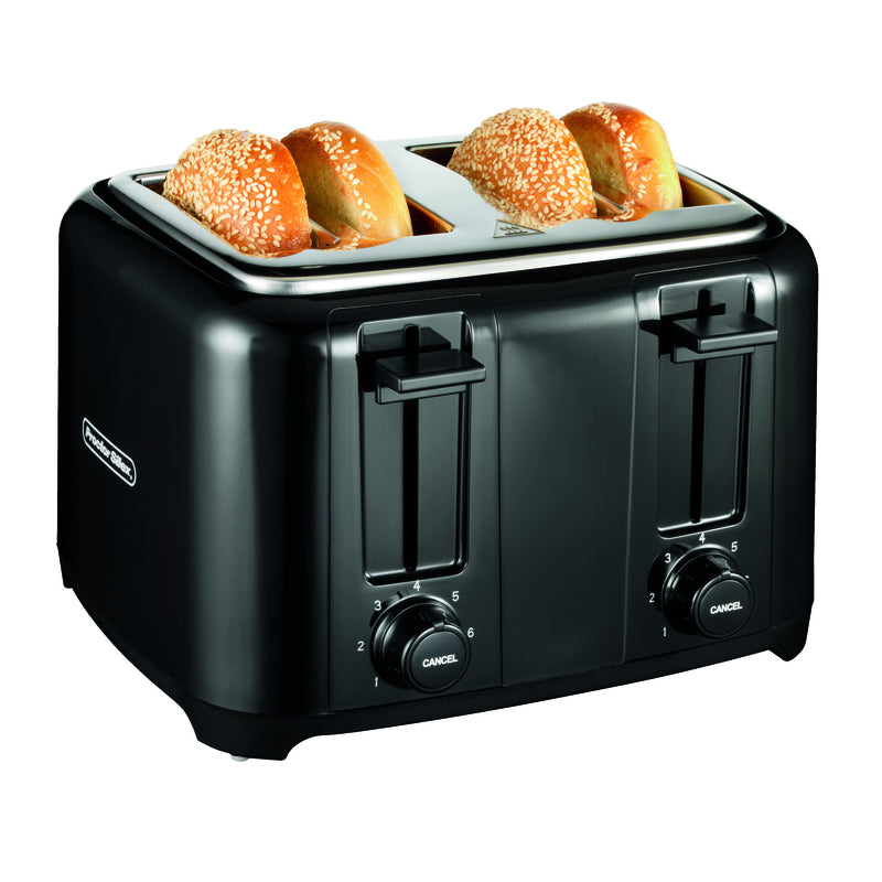 TOASTER PLASTC BLK 4SLOT - Pack of 2