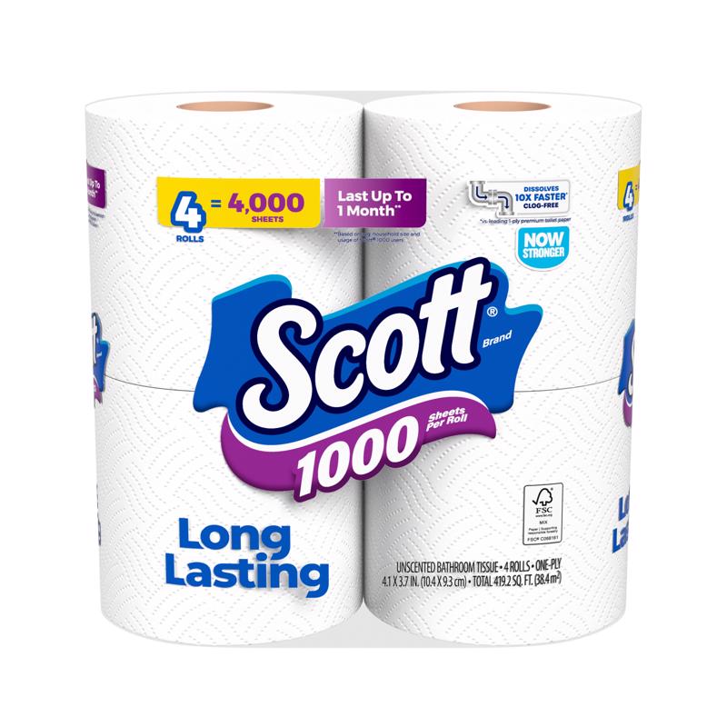 SCOTT TOILET PAPER 4PK - Pack of 12