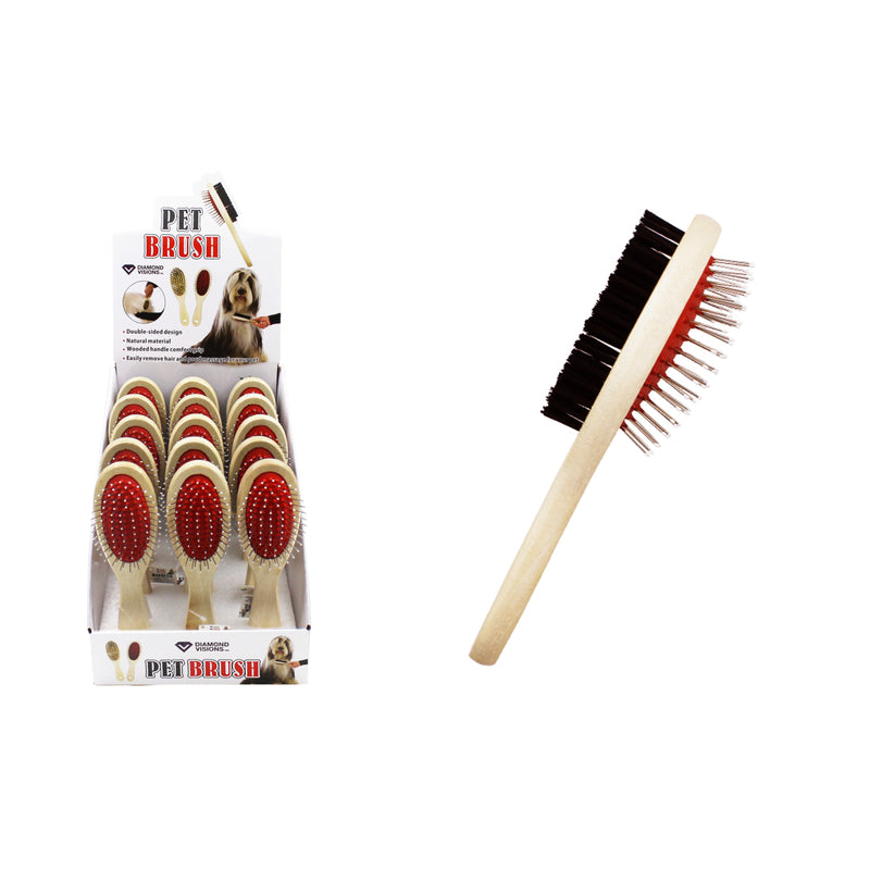 WOOD HANDLE PET BRUSH - Pack of 15