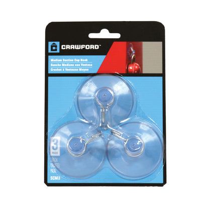 SUCTION CUP HOOK MDM 3PK - Pack of 12