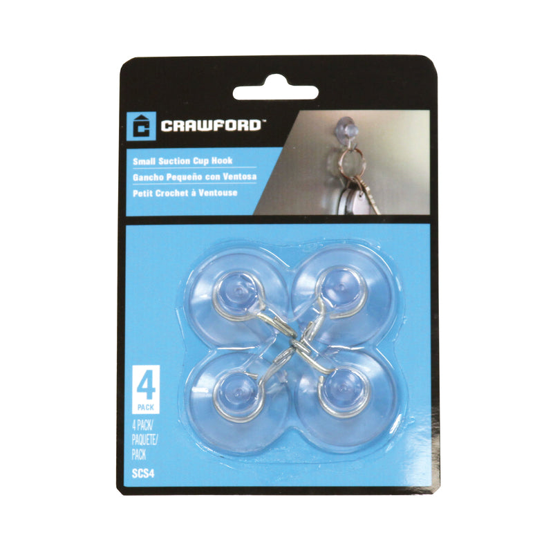 SUCTION CUP HOOK SML 4PK - Pack of 12