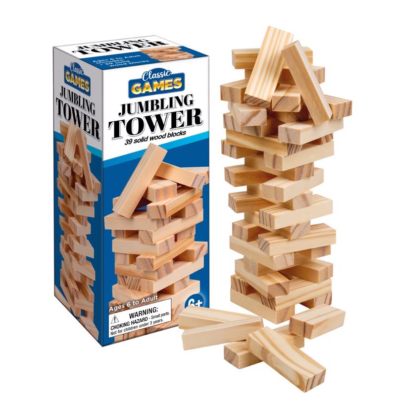 JUMBLING TOWER WOOD 39PC - Pack of 12