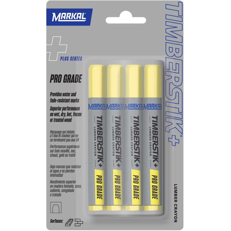 LUMBER CRAYON YLW 8" 4PC - Pack of 6