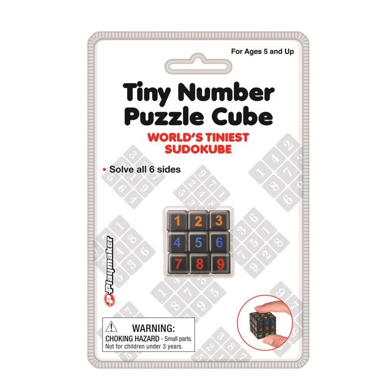 Colorful tiny number puzzle cubes for kids, Emery Jensen model building kit, pack of 12 for ages 5 and up.