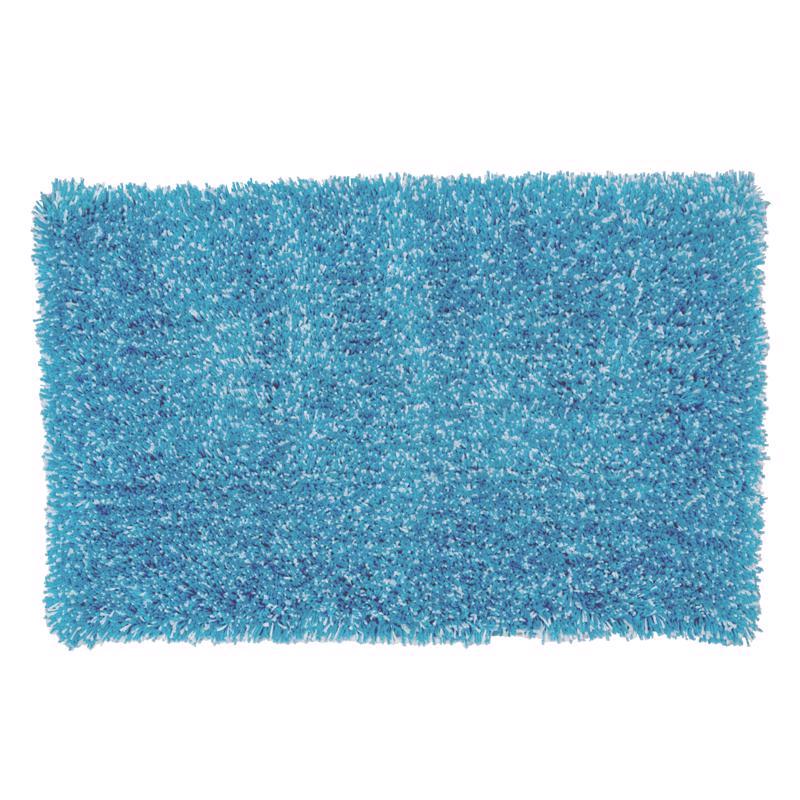 Set of three Emery Jensen blue bath rugs, plush bath mats or appliques, ideal for bathroom decor and comfort.