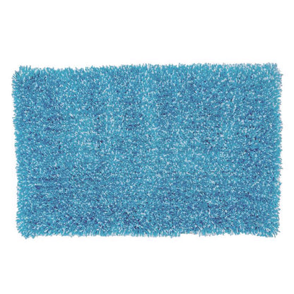 Set of three Emery Jensen blue bath rugs, plush bath mats or appliques, ideal for bathroom decor and comfort.