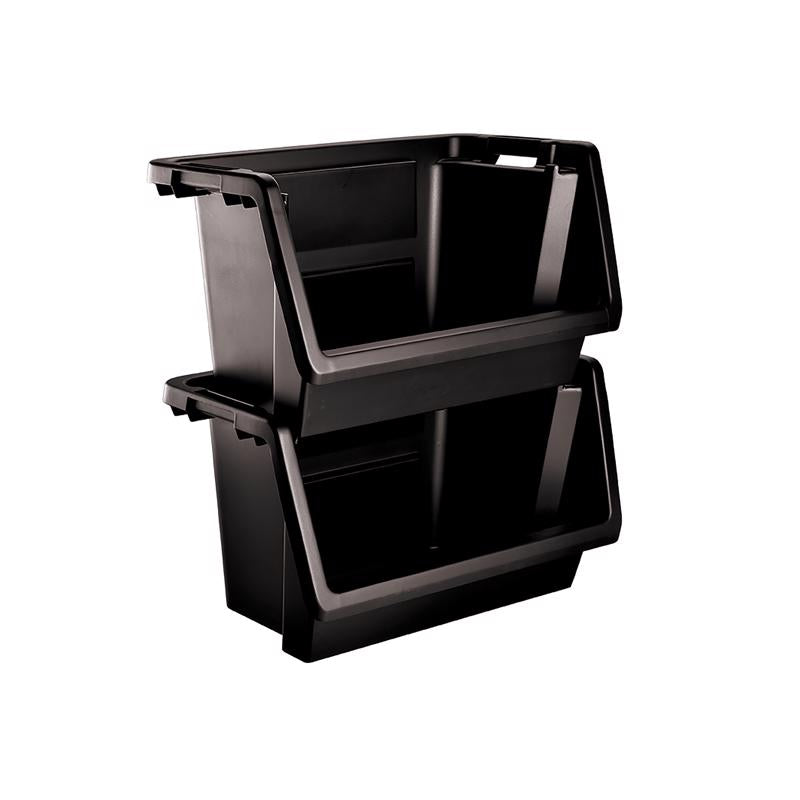 STRG BIN STCKBL XLG BLK - Pack of 4
