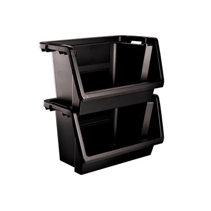 STRG BIN STCKBL XLG BLK - Pack of 4
