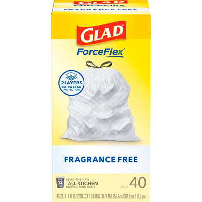 KTCHN TRSH BGS WHT 40PK - Pack of 6