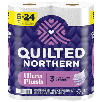 TLT PPR PLSH WHT 6ROLLS - Pack of 6